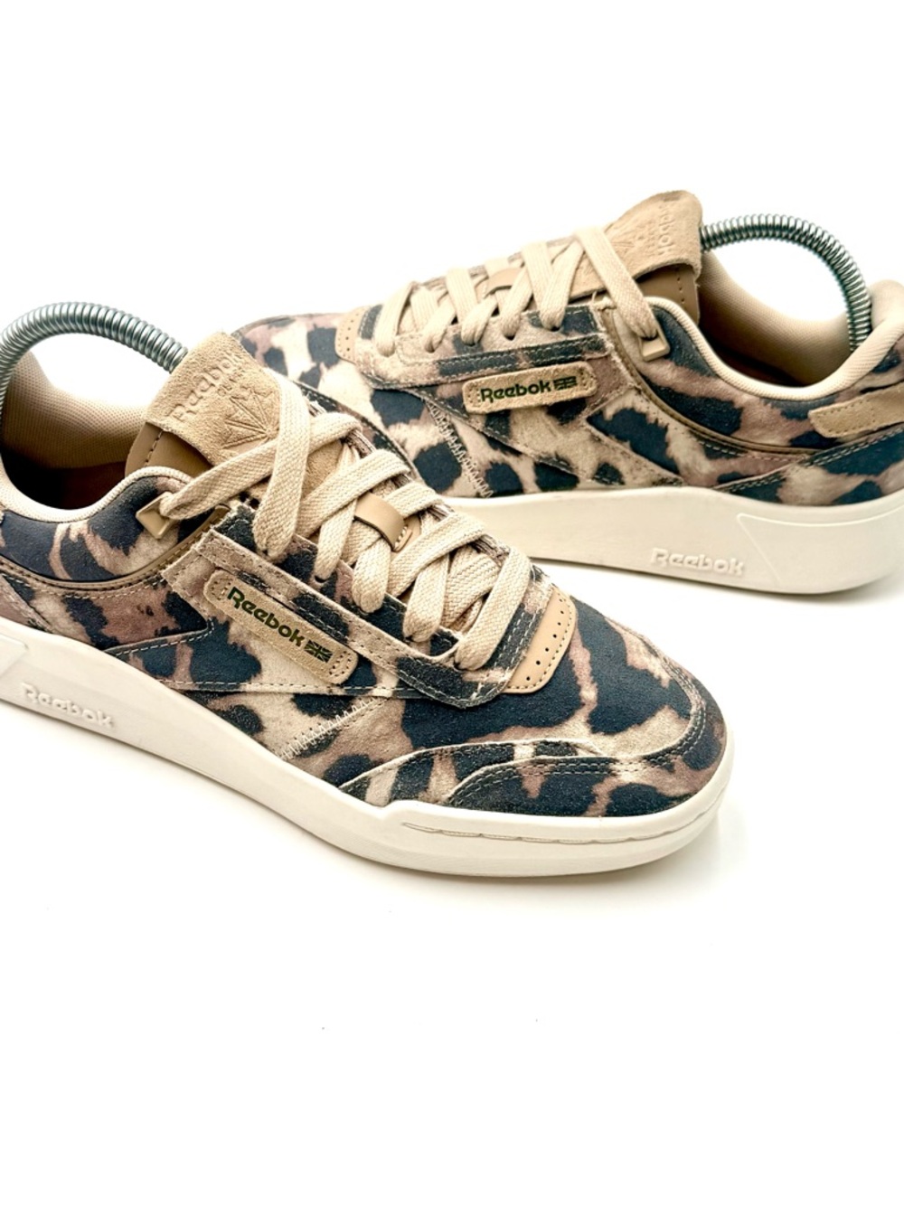 Reebok Women's Leopard Print Low-Top Sneakers in Tan & Black